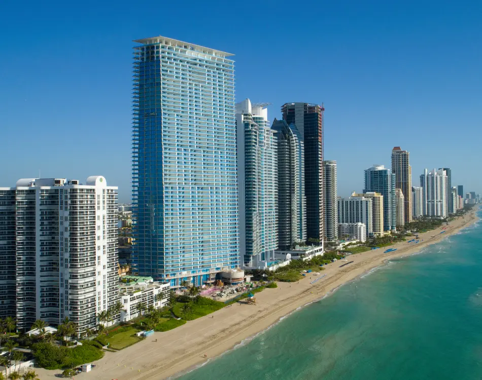 Sunny Isles Beach luxury oceanfront condo towers, a top area for second-home buyers and investors